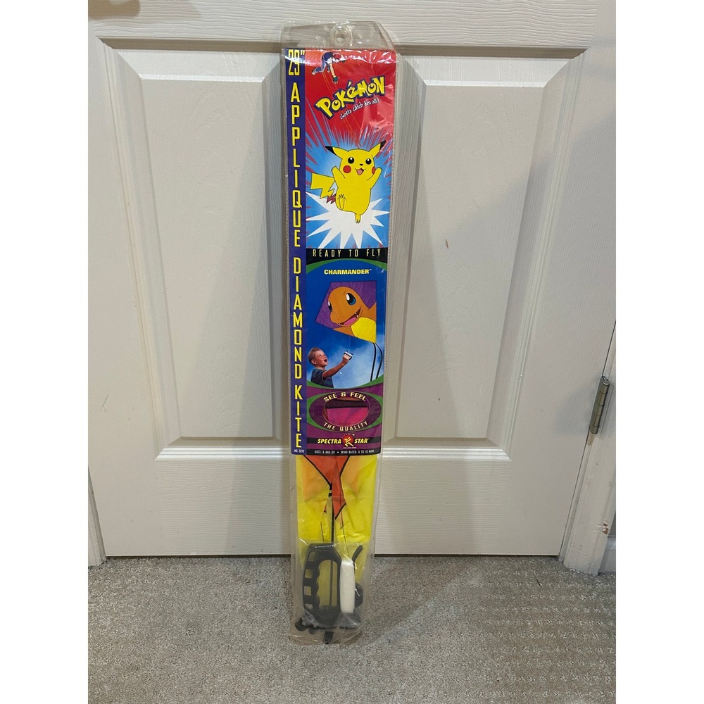 Vintage 1999 Pokemon Charmander 29" Applique Diamond‎ Kite Spectra Star New NIP